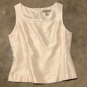 Vintage Ivory Silk Sleeveless Blouse